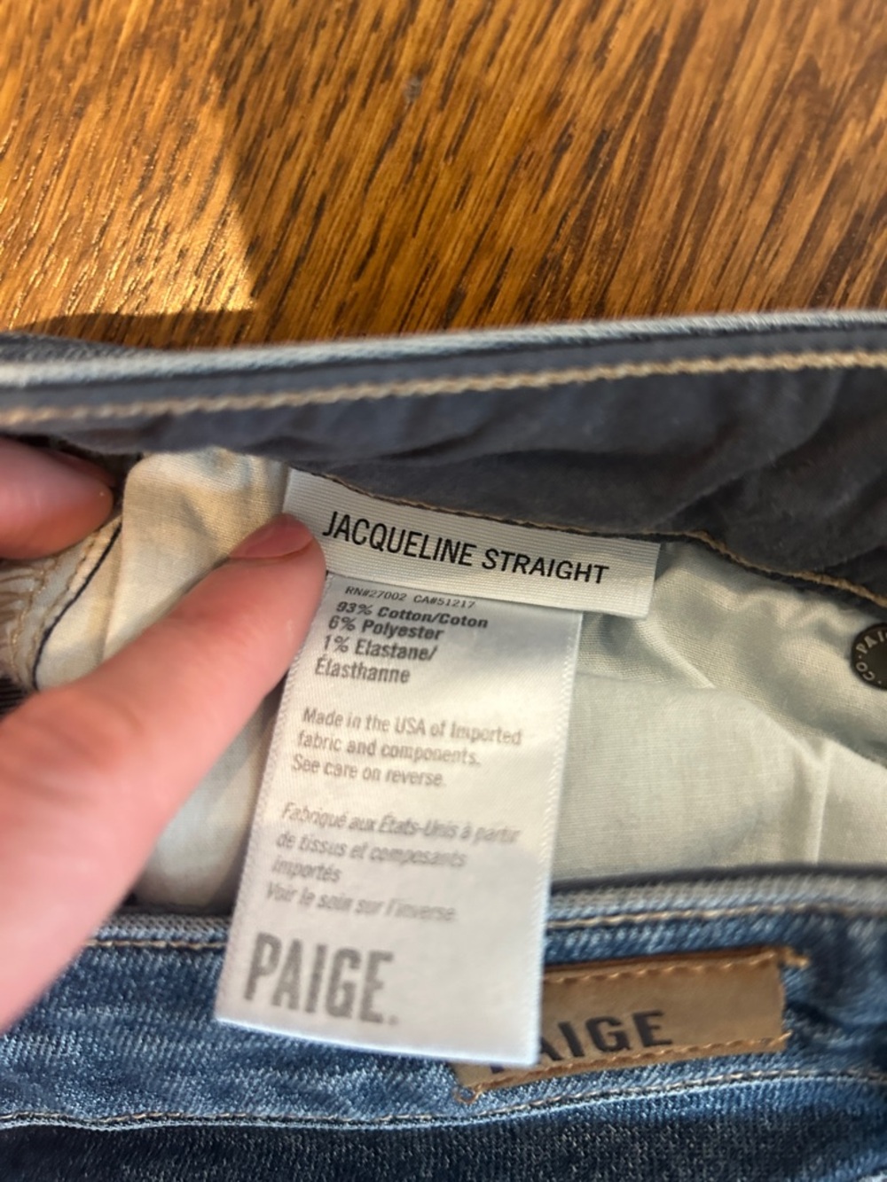 NWOT PAIGE jacqueline straight w/ raw hem jeans in axel - Picture 10 of 10